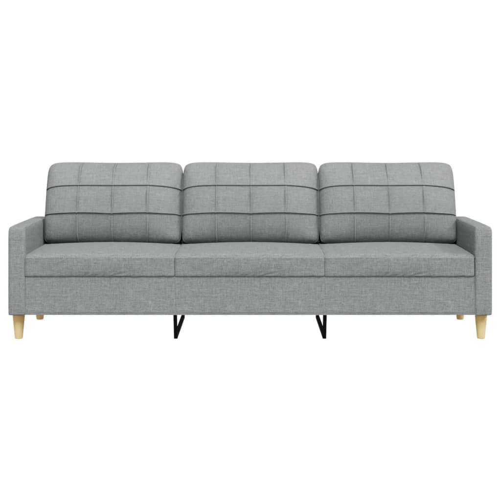 3-Sitzer-Sofa Hellgrau 210 cm Stoff