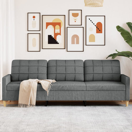 3-Sitzer-Sofa Dunkelgrau 210 cm Stoff