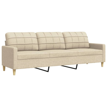 3-Sitzer-Sofa Creme 210 cm Stoff