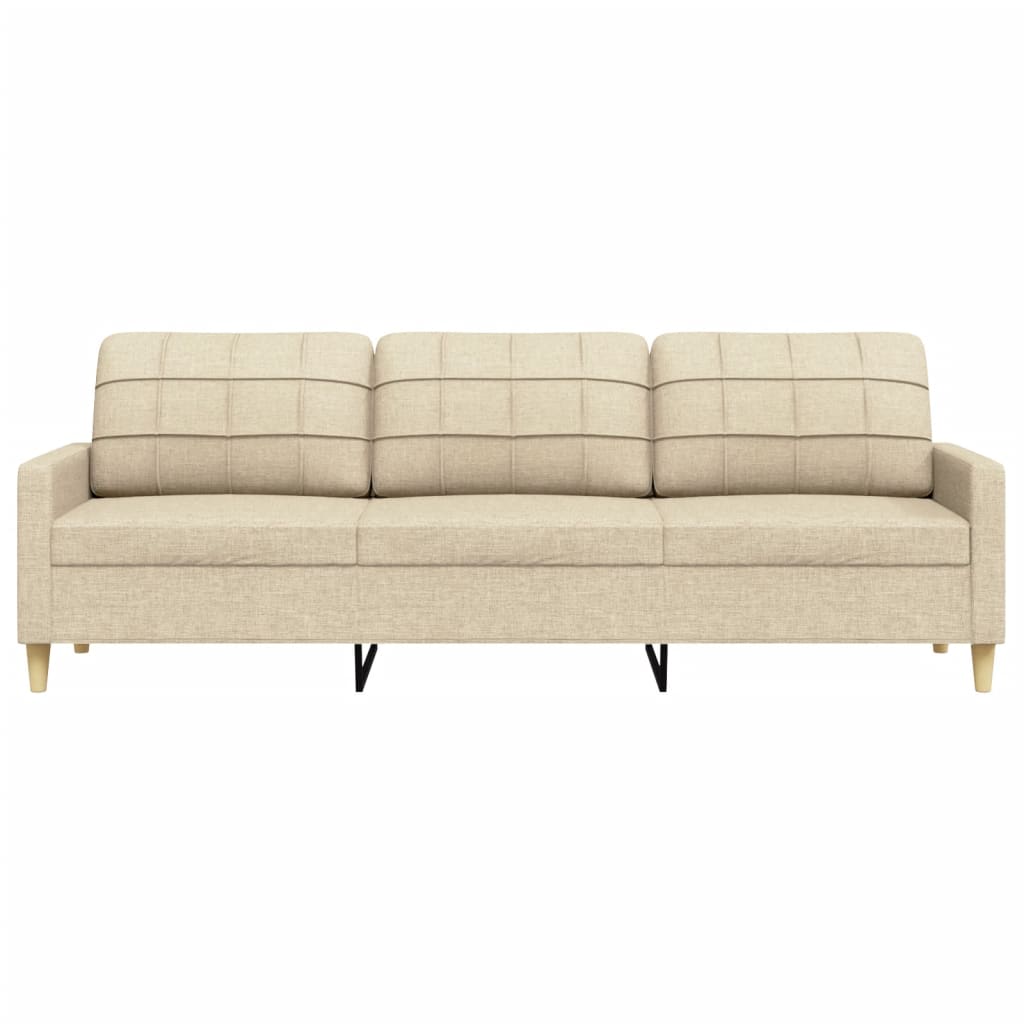 3-Sitzer-Sofa Creme 210 cm Stoff