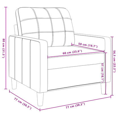 Sessel Hellgrau 60 cm Samt