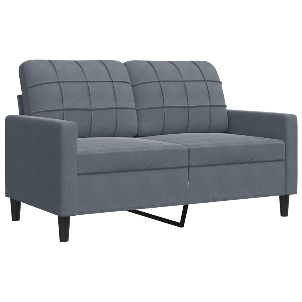 2-Sitzer-Sofa Dunkelgrau 120 cm Samt