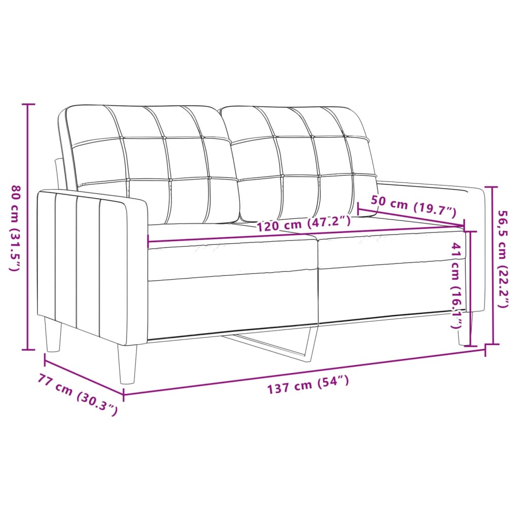 2-Sitzer-Sofa Dunkelgrün 120 cm Samt