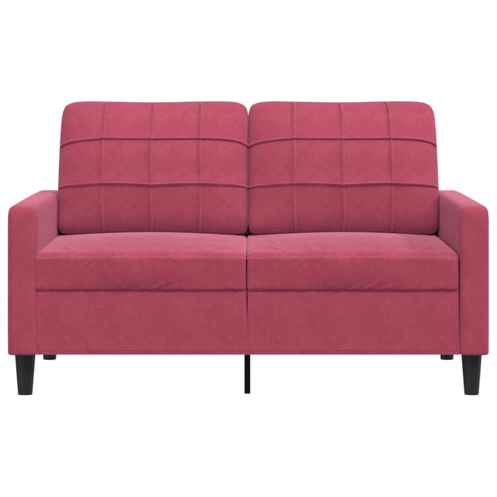 2-Sitzer-Sofa Weinrot 120 cm Samt