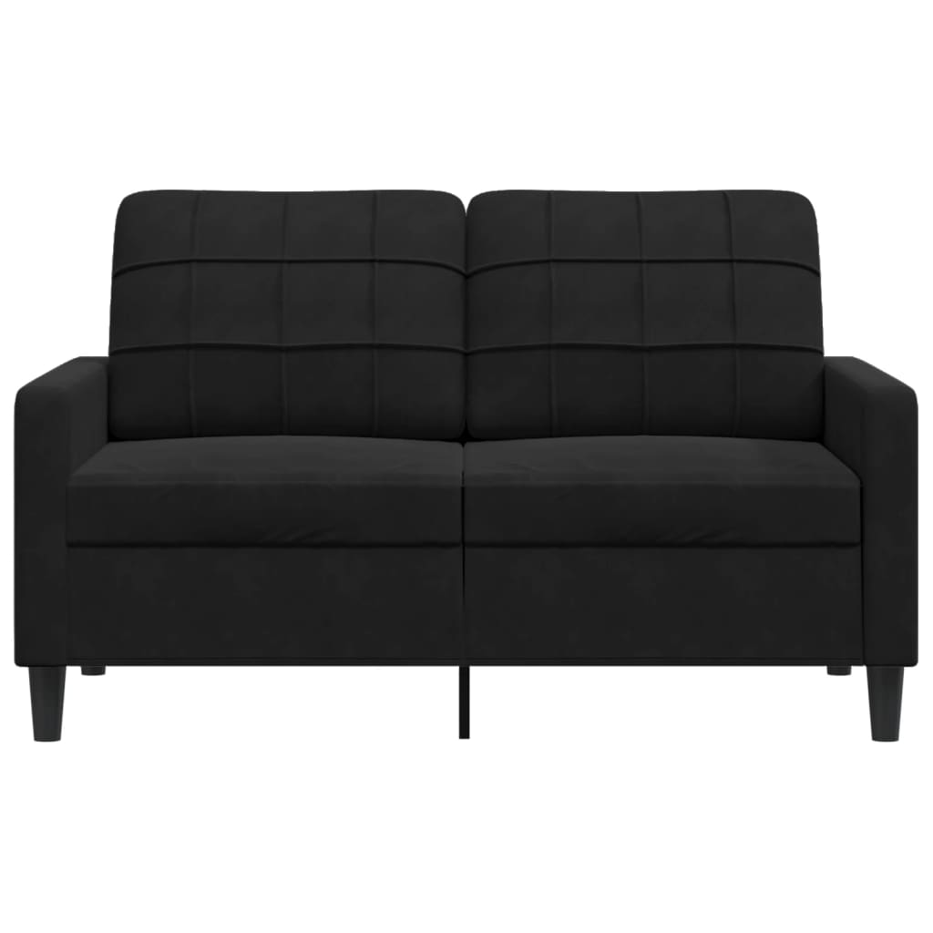 2-Sitzer-Sofa Schwarz 120 cm Samt