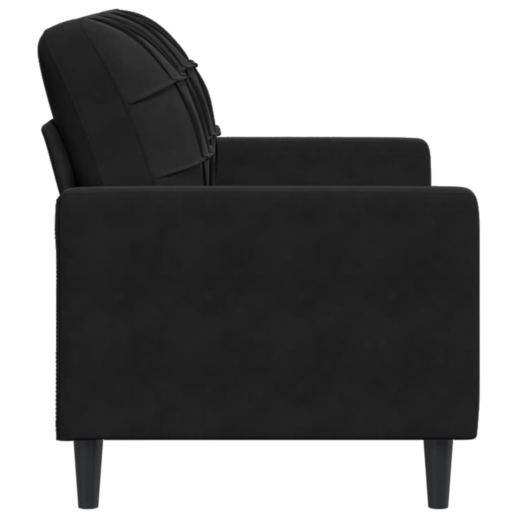 2-Sitzer-Sofa Schwarz 120 cm Samt