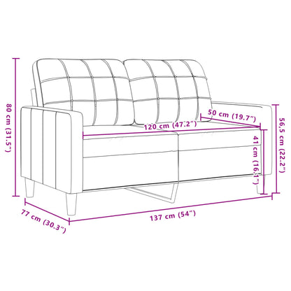 2-Sitzer-Sofa Schwarz 120 cm Samt