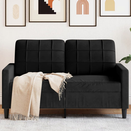 2-Sitzer-Sofa Schwarz 120 cm Samt