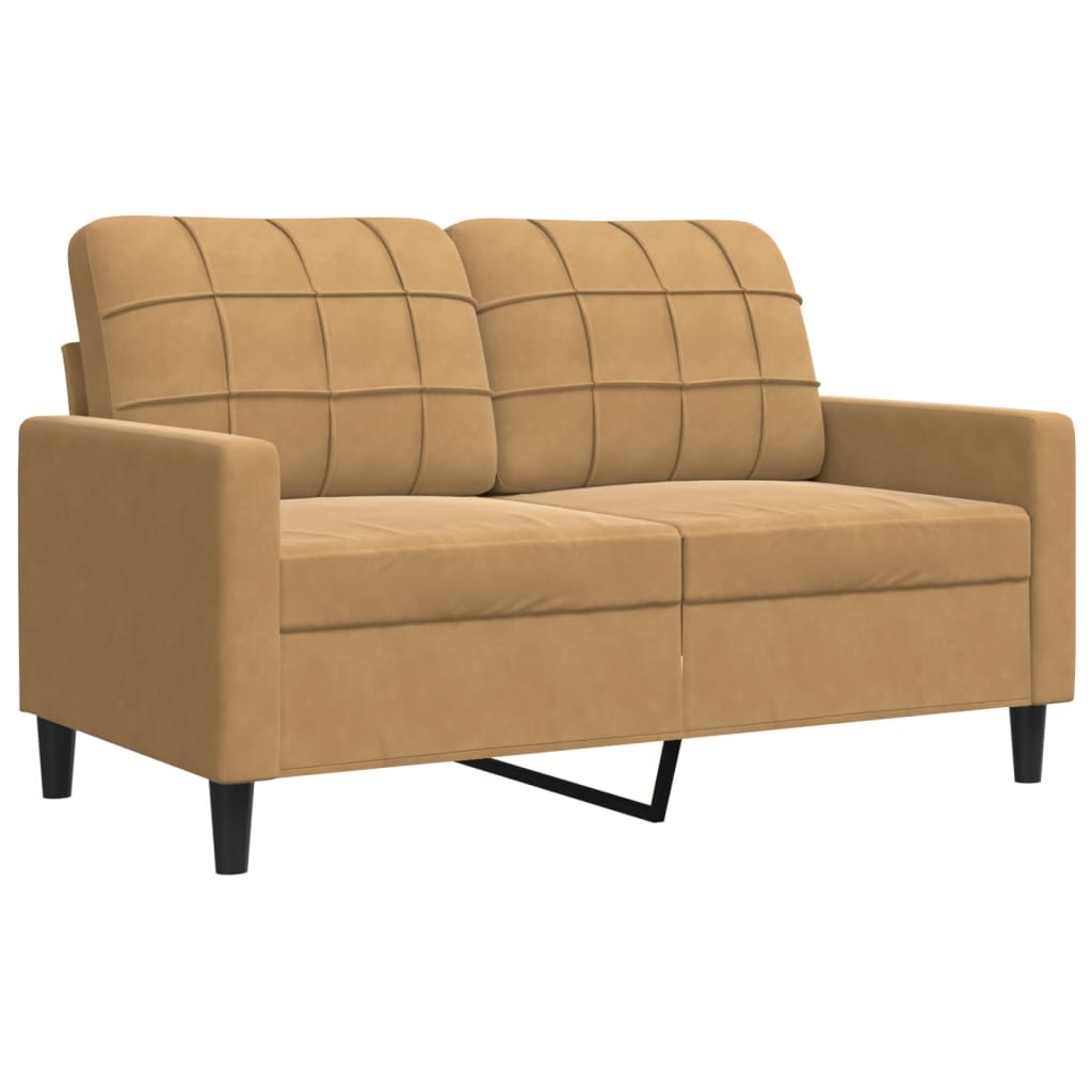 2-Sitzer-Sofa Braun 120 cm Samt