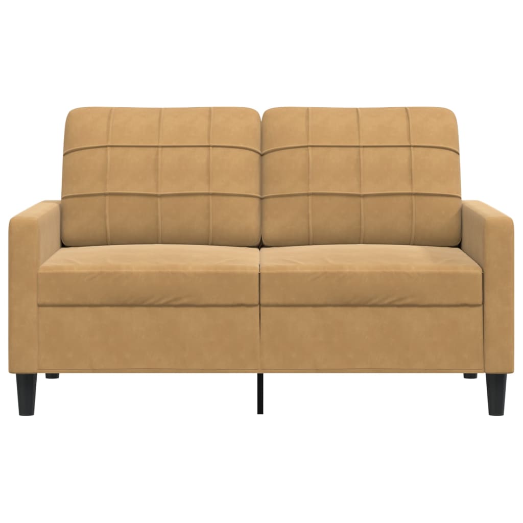 2-Sitzer-Sofa Braun 120 cm Samt