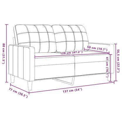 2-Sitzer-Sofa Braun 120 cm Samt