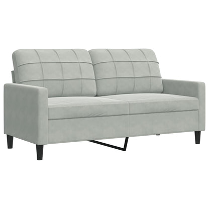 2-Sitzer-Sofa Hellgrau 140 cm Samt