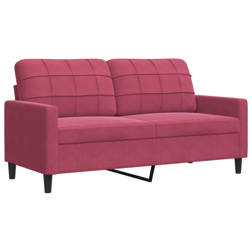 2-Sitzer-Sofa Weinrot 140 cm Samt