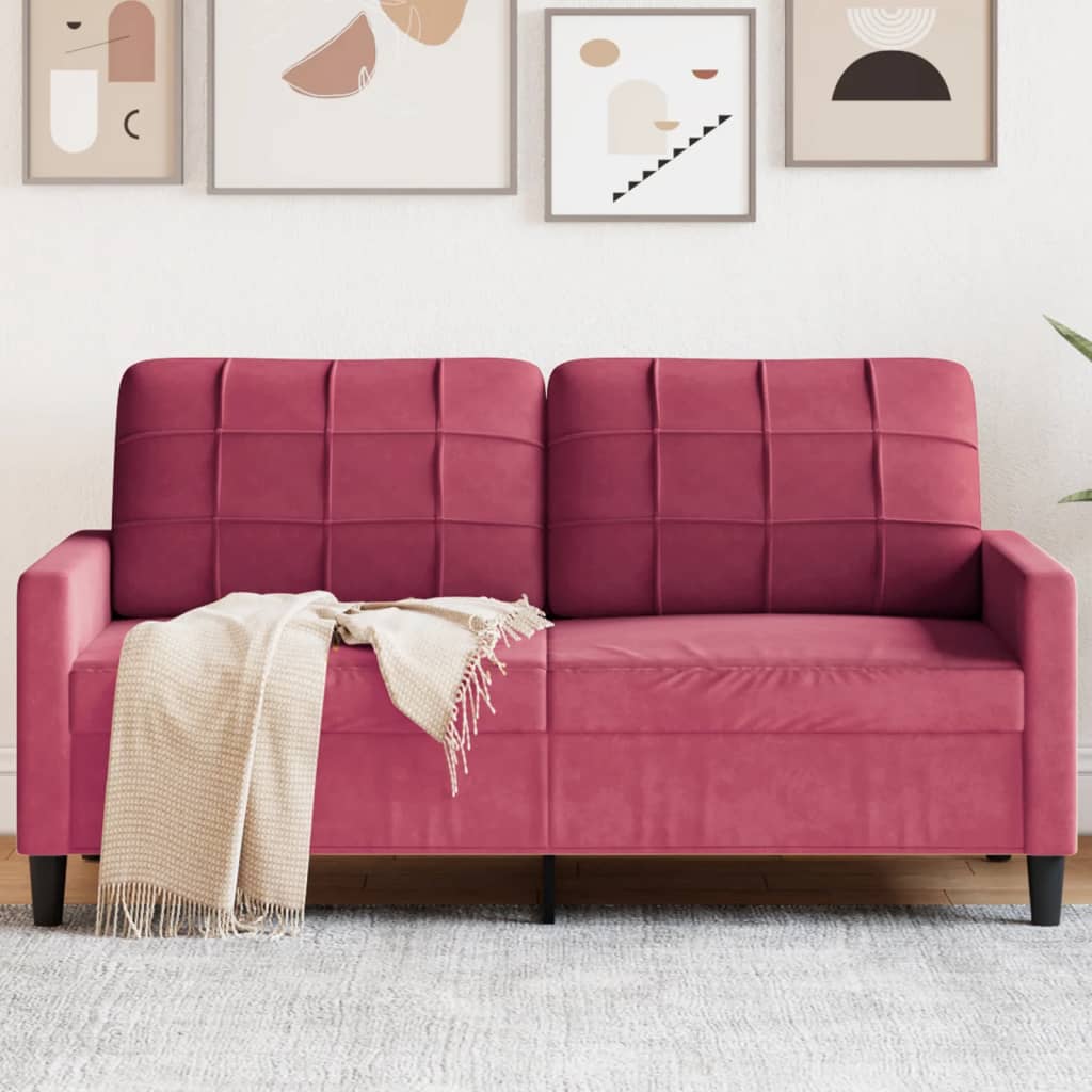 2-Sitzer-Sofa Weinrot 140 cm Samt