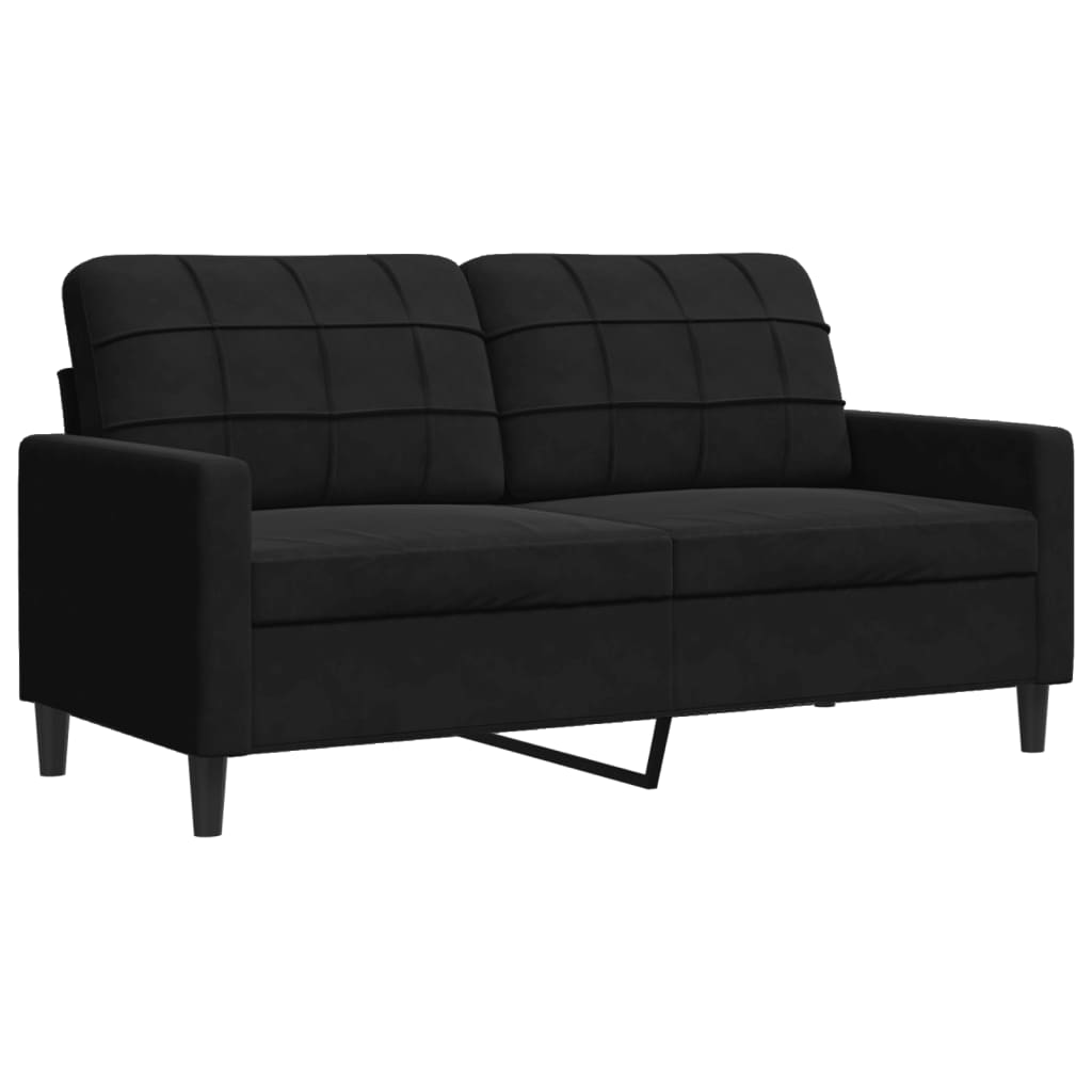 2-Sitzer-Sofa Schwarz 140 cm Samt