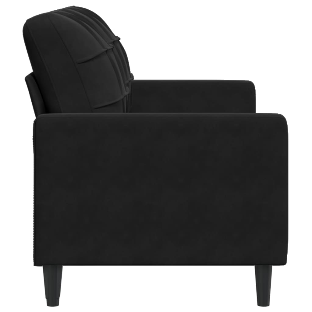 2-Sitzer-Sofa Schwarz 140 cm Samt