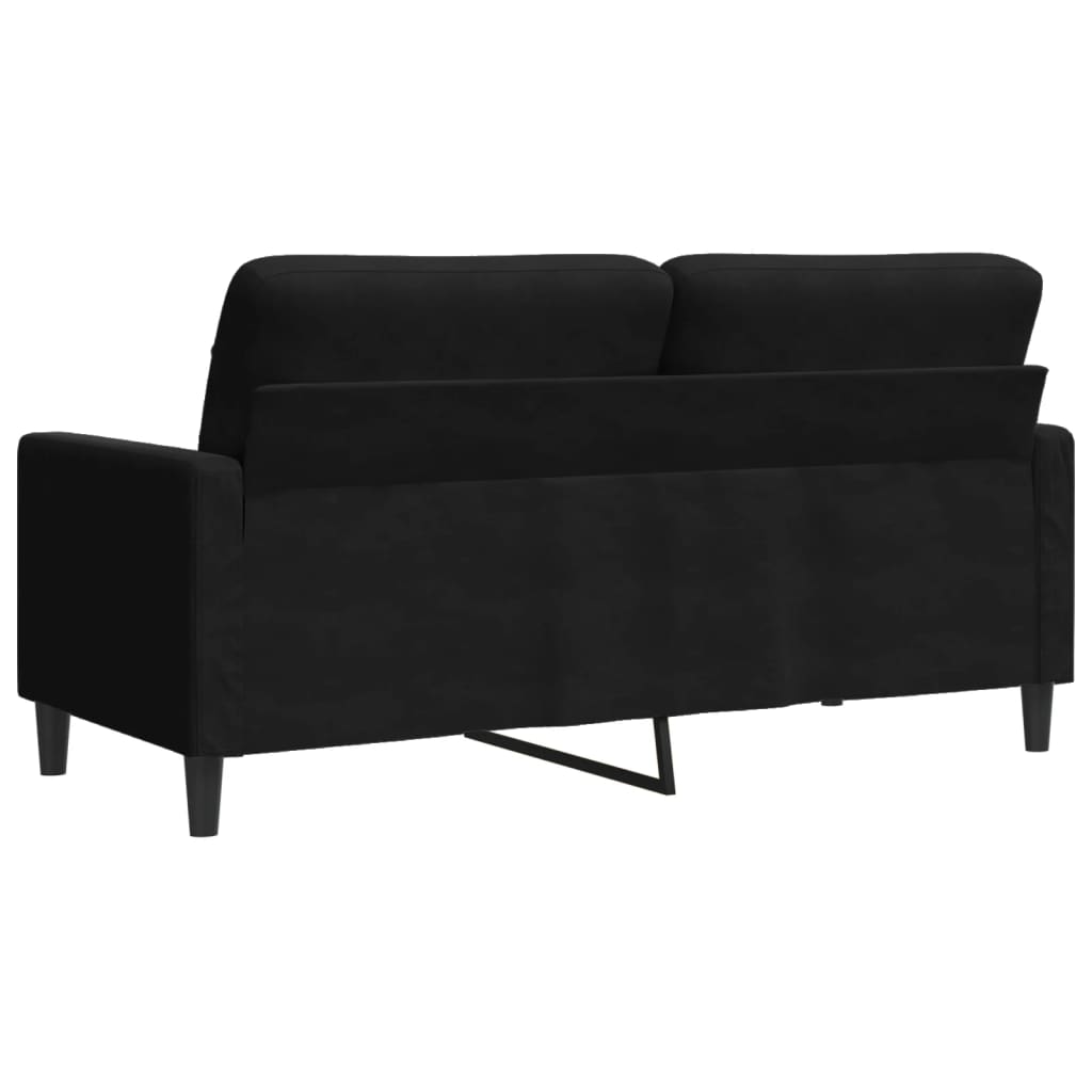 2-Sitzer-Sofa Schwarz 140 cm Samt