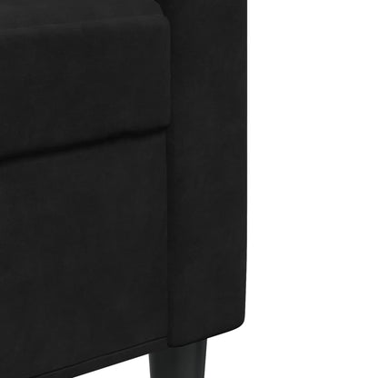 2-Sitzer-Sofa Schwarz 140 cm Samt