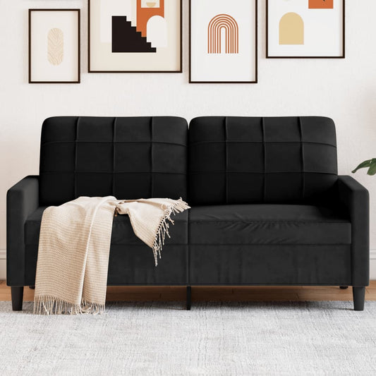 2-Sitzer-Sofa Schwarz 140 cm Samt