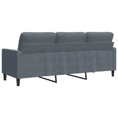 3-Sitzer-Sofa Dunkelgrau 180 cm Samt