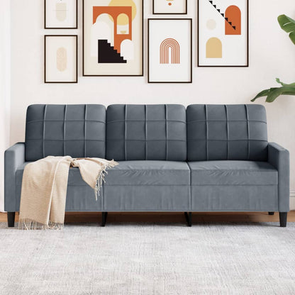 3-Sitzer-Sofa Dunkelgrau 180 cm Samt