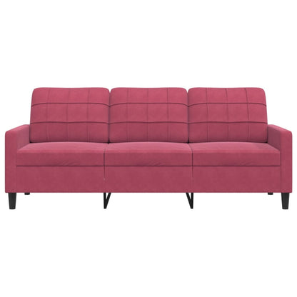 3-Sitzer-Sofa Weinrot 180 cm Samt