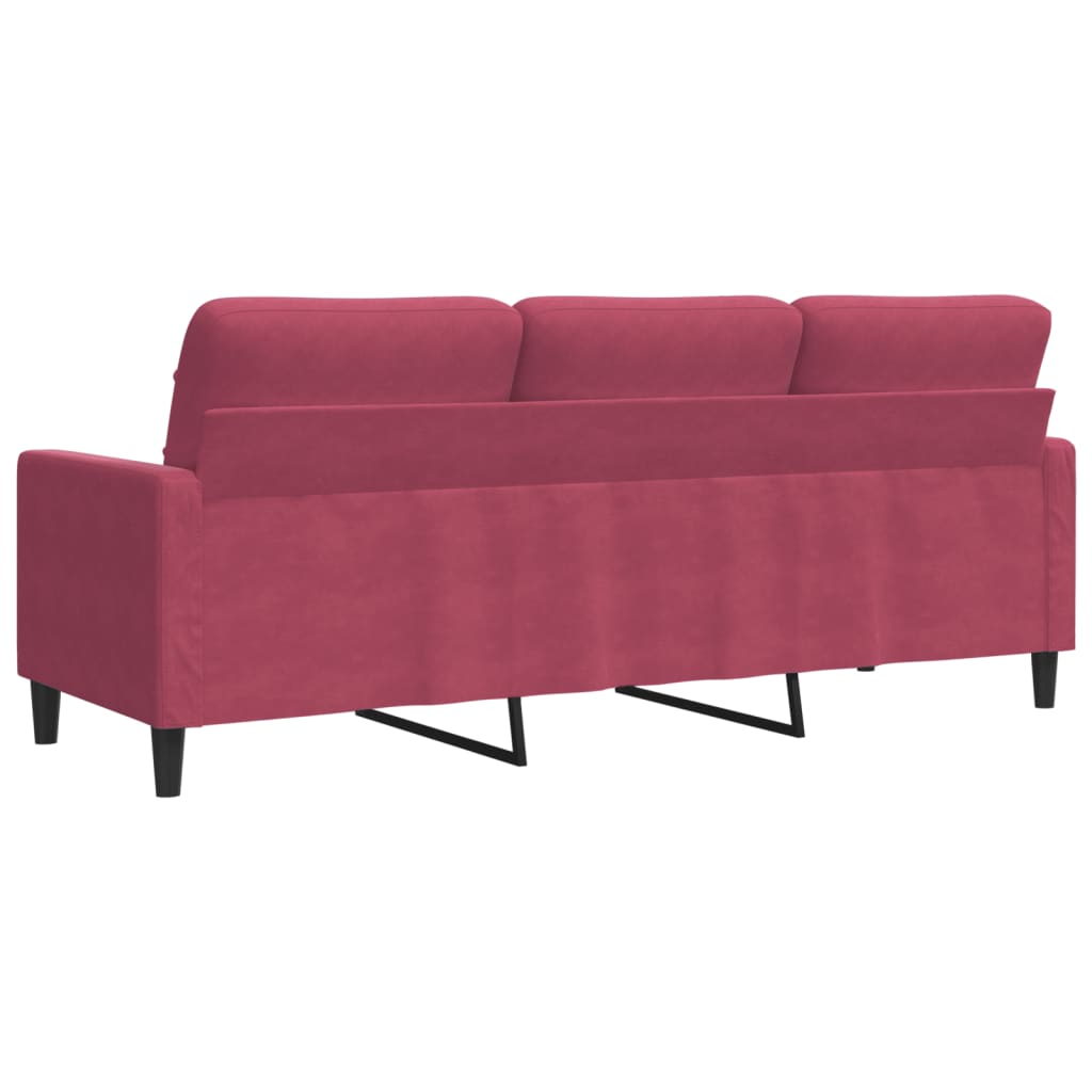 3-Sitzer-Sofa Weinrot 180 cm Samt