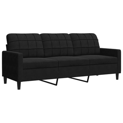 3-Sitzer-Sofa Schwarz 180 cm Samt