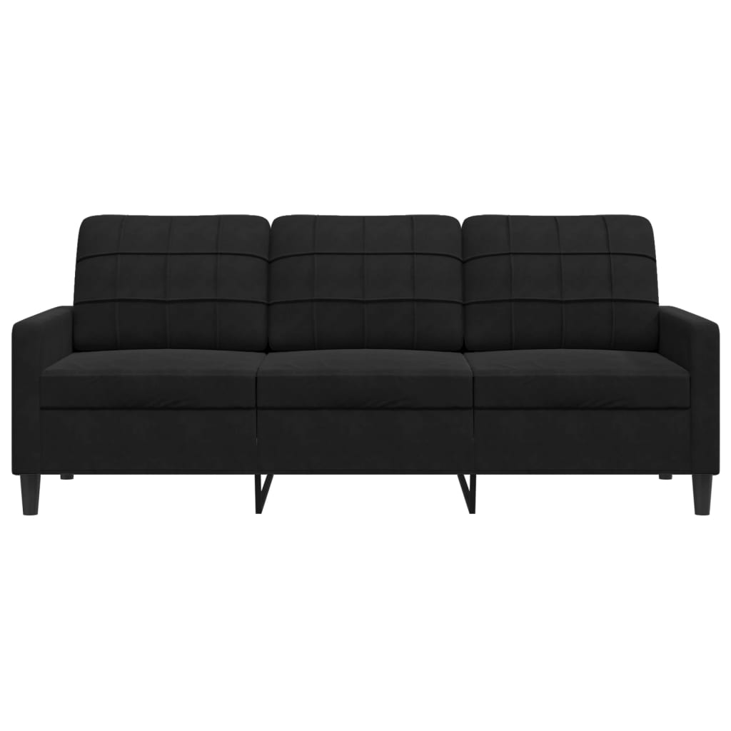 3-Sitzer-Sofa Schwarz 180 cm Samt