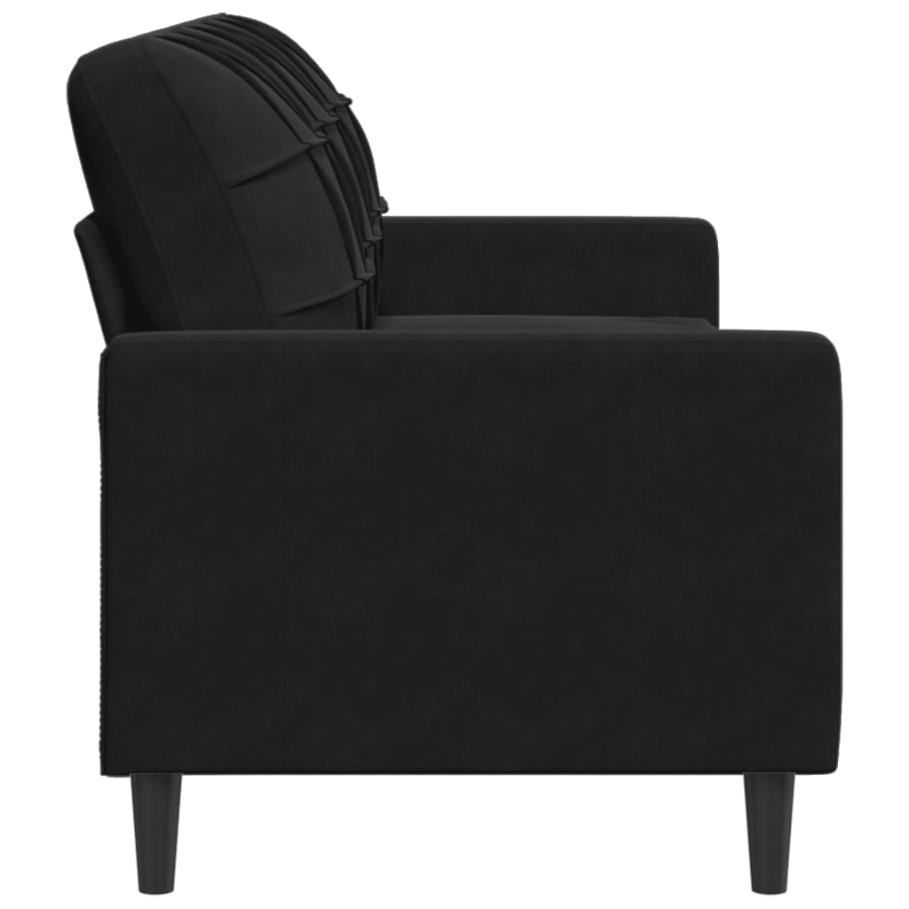 3-Sitzer-Sofa Schwarz 180 cm Samt