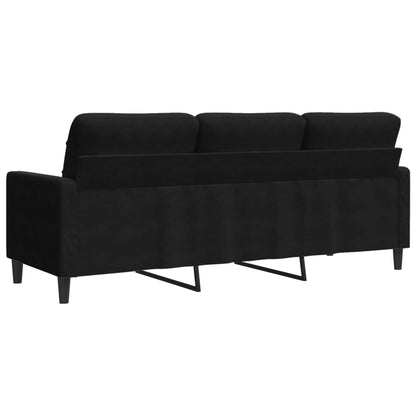 3-Sitzer-Sofa Schwarz 180 cm Samt