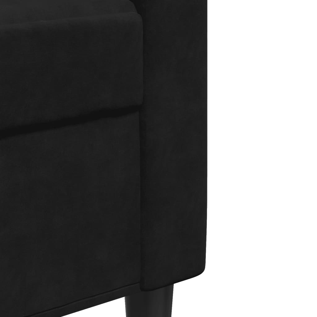 3-Sitzer-Sofa Schwarz 180 cm Samt