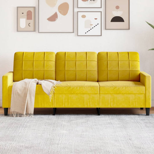 3-Sitzer-Sofa Gelb 180 cm Samt