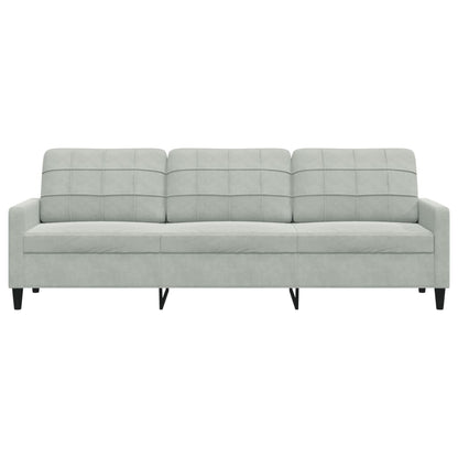 3-Sitzer-Sofa Hellgrau 210 cm Samt