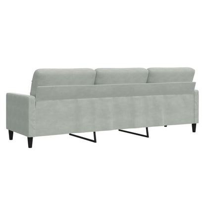 3-Sitzer-Sofa Hellgrau 210 cm Samt