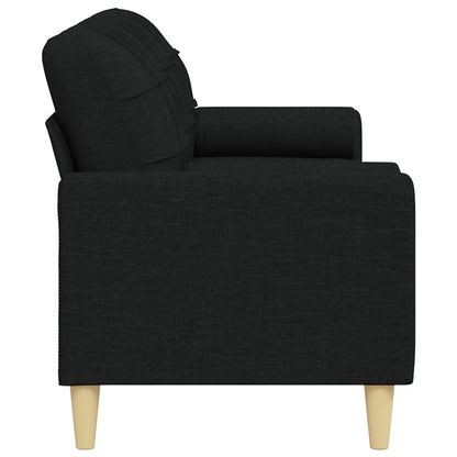 Sofa 3-Sitzer mit Zierkissen Schwarz 210 cm Stoff