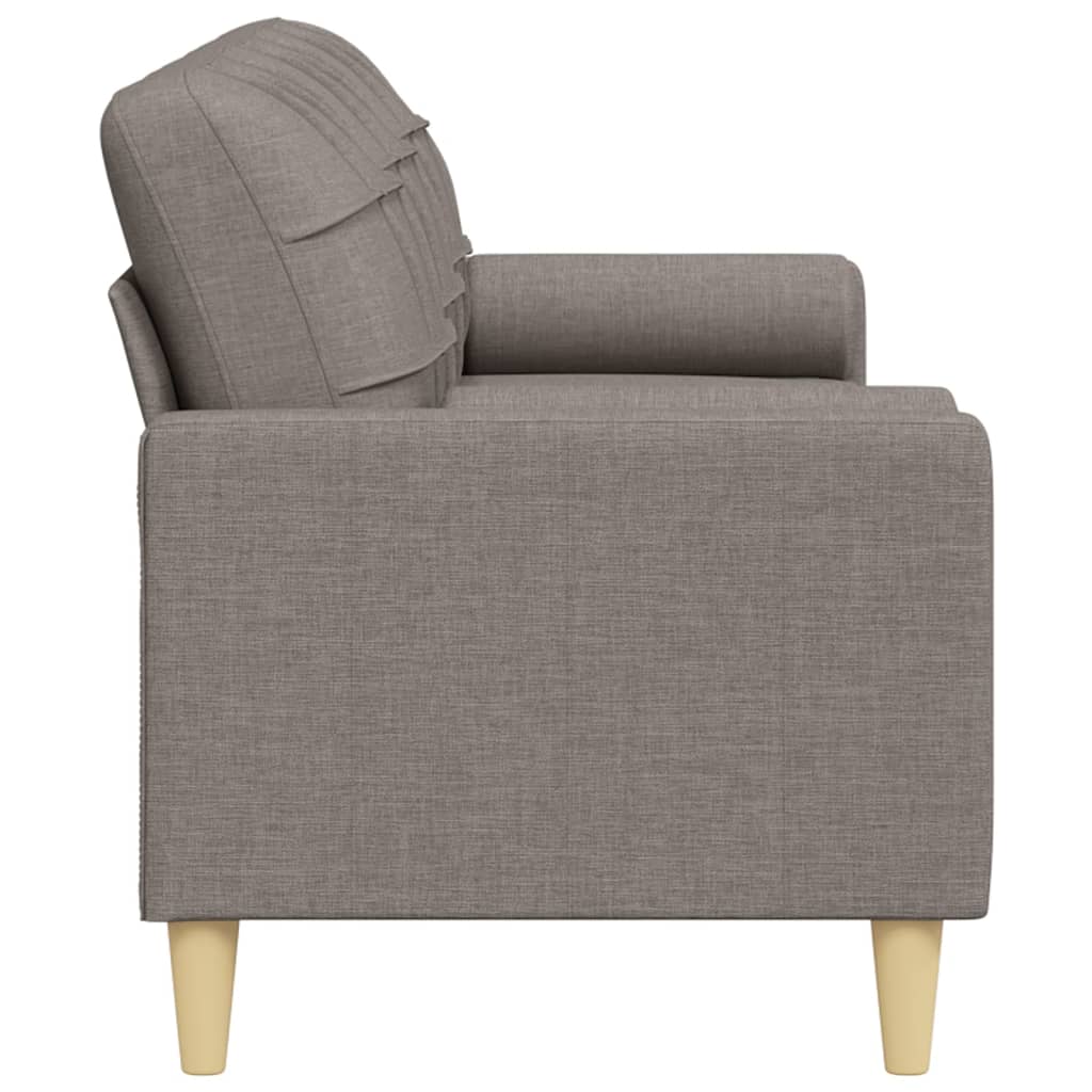 Sofa 3-Sitzer mit Zierkissen Taupe 210 cm Stoff