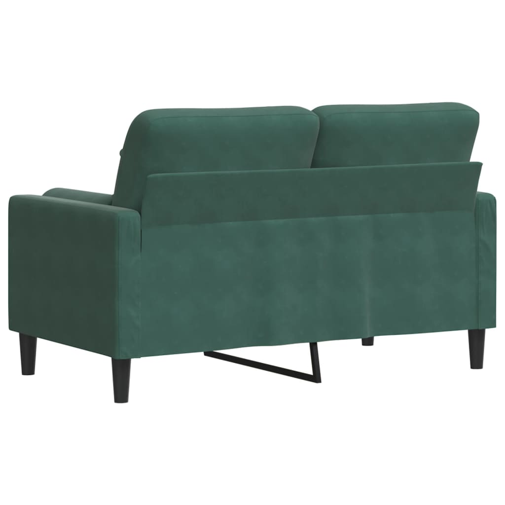 2-Sitzer-Sofa mit Zierkissen Dunkelgrün 120 cm Samt