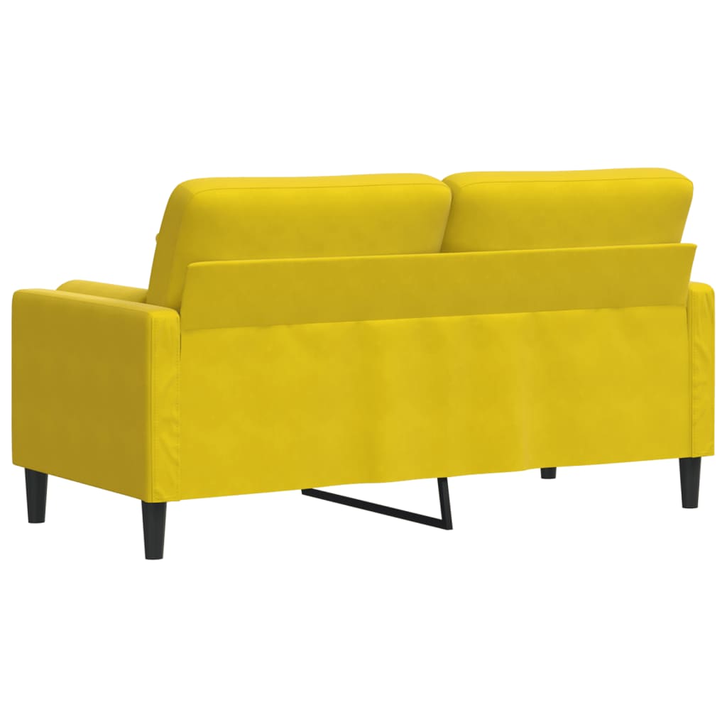 2-Sitzer-Sofa mit Zierkissen Gelb 140 cm Samt