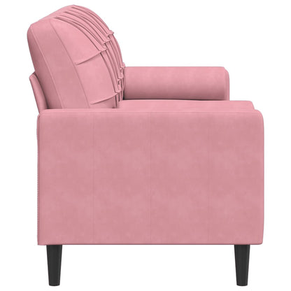 3-Sitzer-Sofa mit Zierkissen Rosa 180 cm Samt