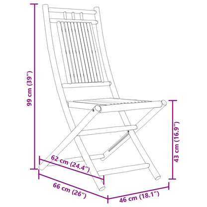 Gartenstühle 4 Stk. Klappbar 46x66x99 cm Bambus