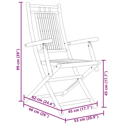 Gartenstühle 8 Stk. Klappbar 53x66x99 cm Bambus