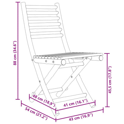 Gartenstühle 6 Stk. Klappbar 43x54x88 cm Bambus