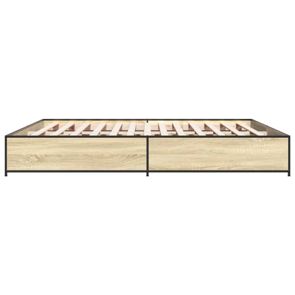 Bettgestell Sonoma-Eiche 180x200 cm Holzwerkstoff und Metall