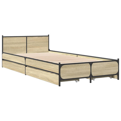 Bettgestell mit Schubladen Sonoma-Eiche 90x200cm Holzwerkstoff