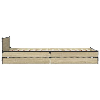 Bettgestell mit Schubladen Sonoma-Eiche 90x200cm Holzwerkstoff