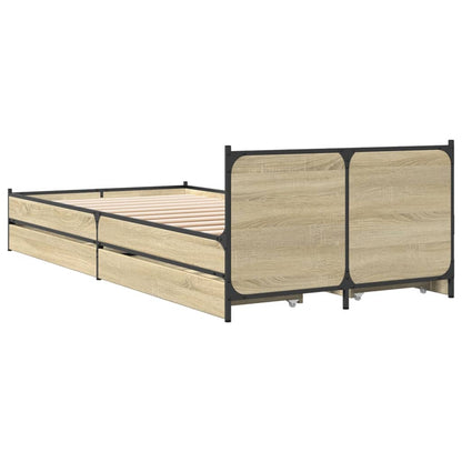 Bettgestell mit Schubladen Sonoma-Eiche 90x200cm Holzwerkstoff