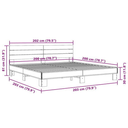 Bettgestell Schwarz 200x200 cm Holzwerkstoff und Metall