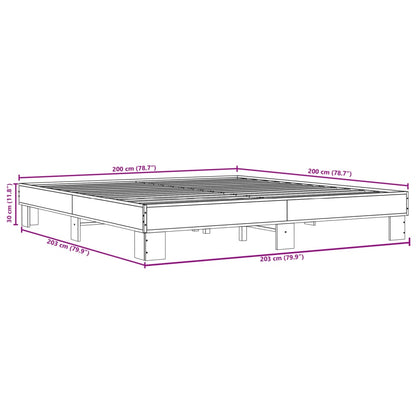 Bettgestell Schwarz 200x200 cm Holzwerkstoff und Metall