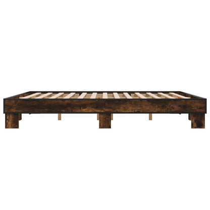 Bettgestell Räuchereiche 200x200 cm Holzwerkstoff und Metall